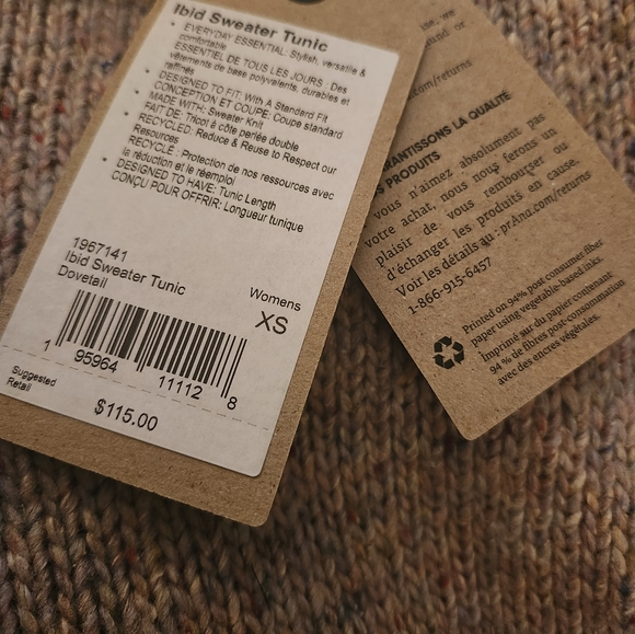 NWT PrAna Wool Blend Ibid Tunic Mock Sweater Oversized Wool Silk Blend - Picture 6 of 6